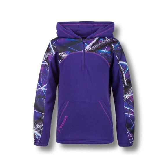 Huntworth Youth Girl’s 2-Tone Fleece ¼ Zip Pullover Hoodie  • XL • NWT - Picture 1 of 8